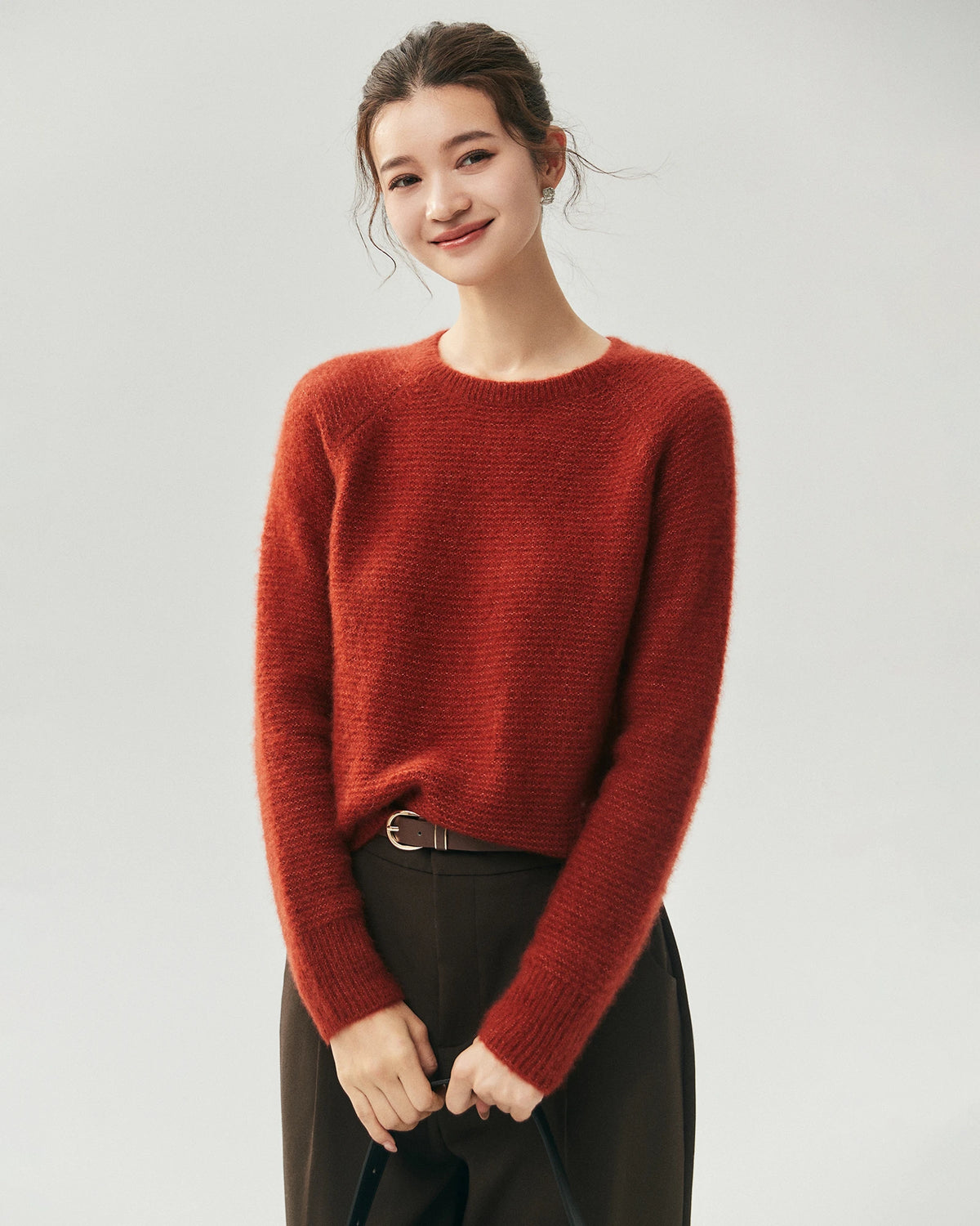 Kaschmir-Seiden-Pullover mit Raglanärmeln