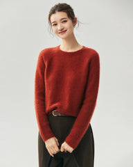 Kaschmir-Seiden-Pullover mit Raglanärmeln