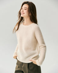 Kaschmir-Seiden-Pullover mit Raglanärmeln