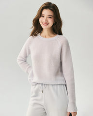 Kaschmir-Seiden-Pullover mit Raglanärmeln
