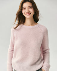 Kaschmir-Seiden-Pullover mit Raglanärmeln