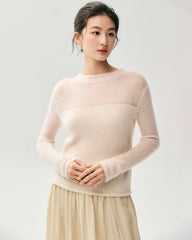 Kaschmir-Seiden-Pullover mit transparenten Ärmeln