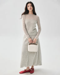 Kaschmir-Seiden-Pullover mit transparenten Ärmeln