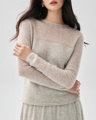 Kaschmir-Seiden-Pullover mit transparenten Ärmeln