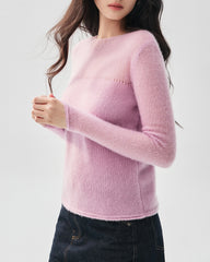 Kaschmir-Seiden-Pullover mit transparenten Ärmeln