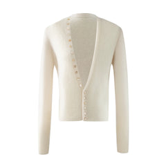 Kaschmir-Seide-Set mit V-Ausschnitt-Cardigan und Camisole