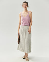 Kaschmir-Seide-Set mit V-Ausschnitt-Cardigan und Camisole