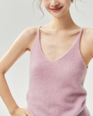 Kaschmir-Seide-Set mit V-Ausschnitt-Cardigan und Camisole