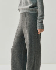 Kaschmir-Wollweite Hose mit Vordernaht