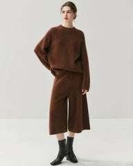 Kaschmir-Woll-Set mit Kapuzenpullover und Hose