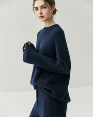Kaschmir-Woll-Set mit Kapuzenpullover und Hose
