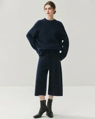 Kaschmir-Woll-Set mit Kapuzenpullover und Hose