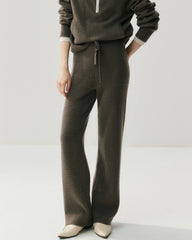 Kaschmir-Woll-Strickhose mit geradem Bein