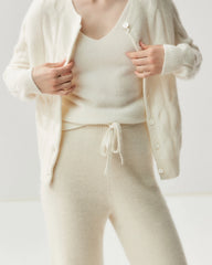 Kaschmir-Woll-Strickhose mit geradem Bein