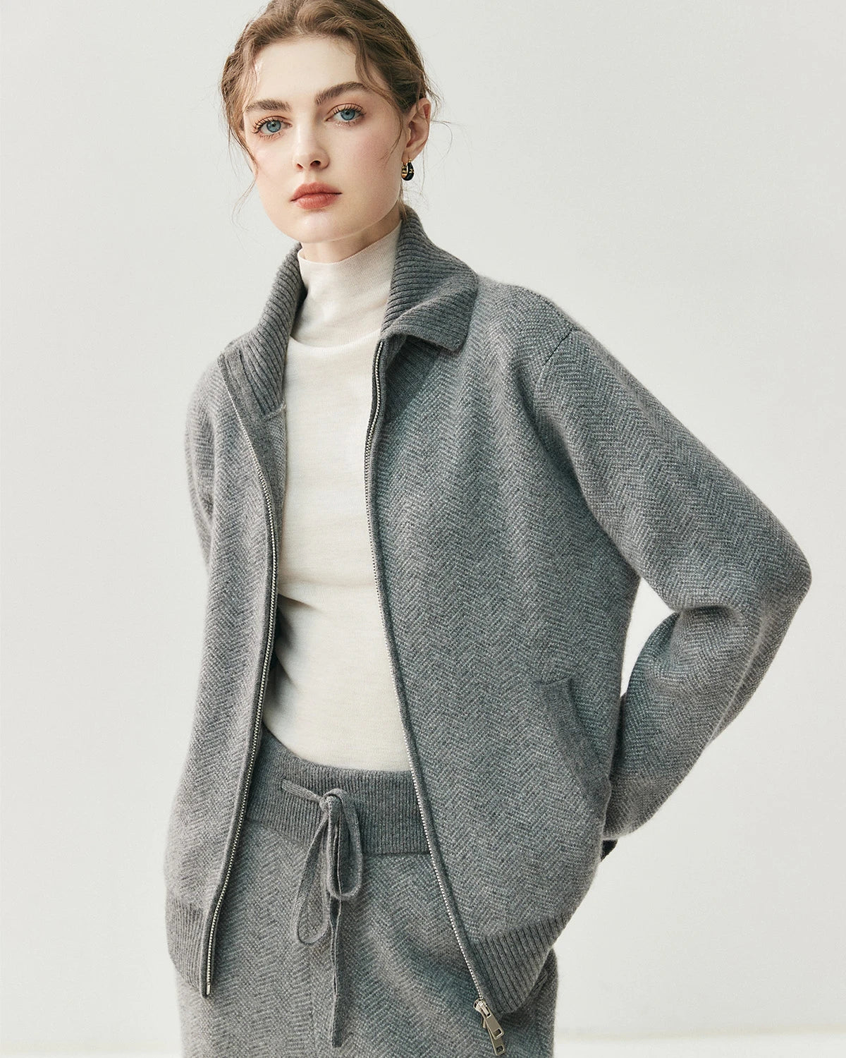 Kaschmir-Woll-Strickjacken-Set für Damen
