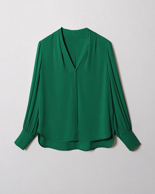 Chic Seidenbluse mit tiefem V-Ausschnitt