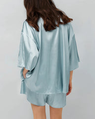 Klassisches Plus-Size-Seiden-Pyjama-Set