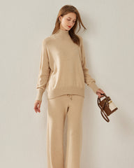Bequemer Oversized Kaschmir-Pullover mit Rollkragen