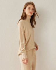 Bequemer Oversized Kaschmir-Pullover mit Rollkragen