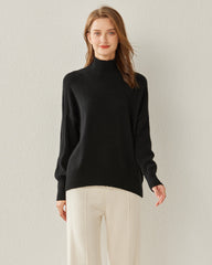 Bequemer Oversized Kaschmir-Pullover mit Rollkragen