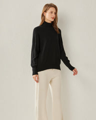 Bequemer Oversized Kaschmir-Pullover mit Rollkragen