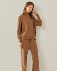 Bequemer Oversized Kaschmir-Pullover mit Rollkragen