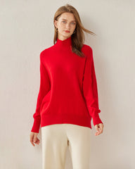 Bequemer Oversized Kaschmir-Pullover mit Rollkragen