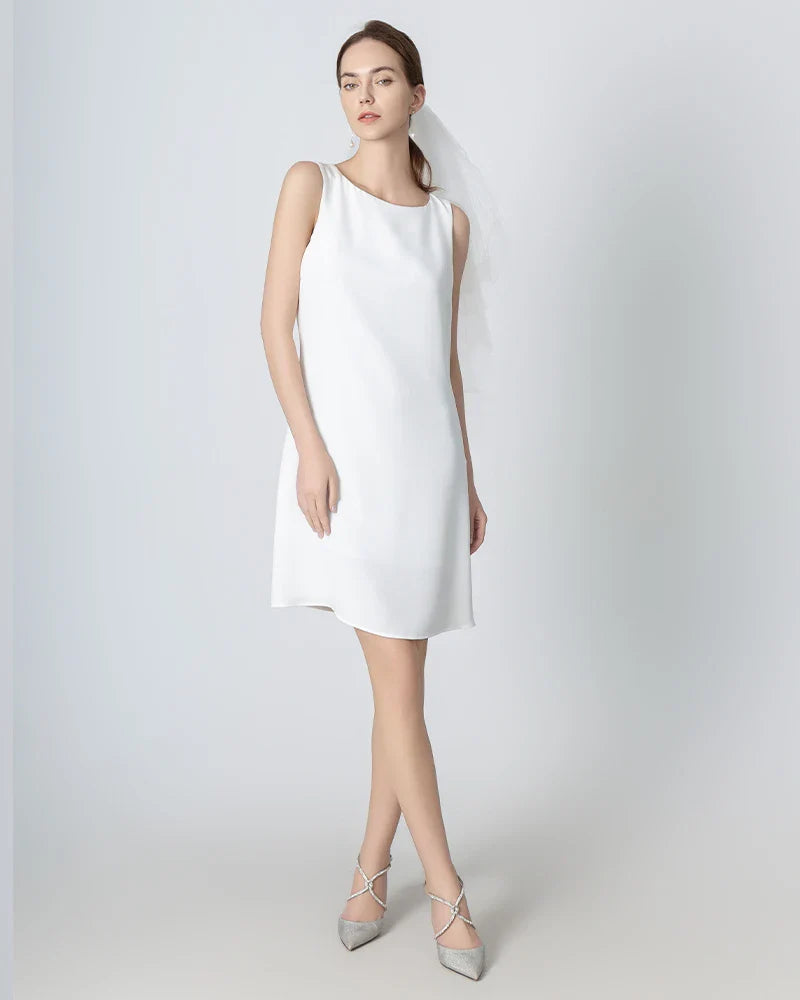 40 Momme A-Linie Seidenkleid