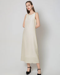 40 Momme Seiden-Maxi-Kleid