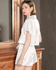 Niedliches Waschbares Seiden-Shorty-Pyjama-Set