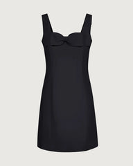 40 Momme Seiden Mini-Kleid mit Schleifenkragen