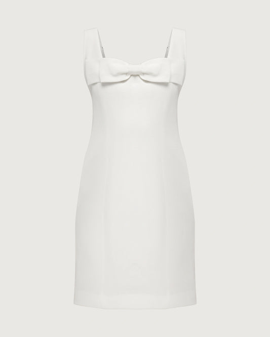 40 Momme Seiden Mini-Kleid mit Schleifenkragen
