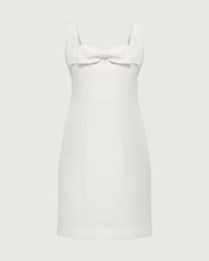 40 Momme Seiden Mini-Kleid mit Schleifenkragen
