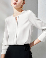 Seidenbluse mit Schlitz für Damen