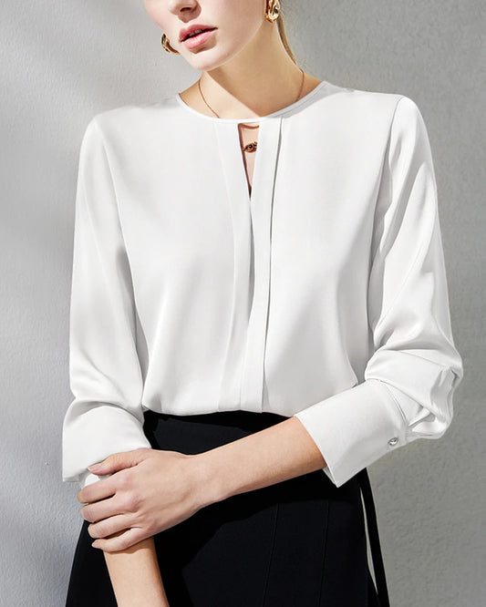 Seidenbluse mit Schlitz für Damen