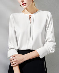 Seidenbluse mit Schlitz für Damen