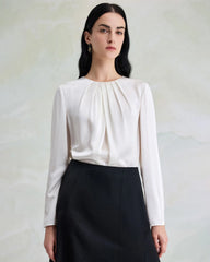 Waschbare Seidenbluse zum Überziehen