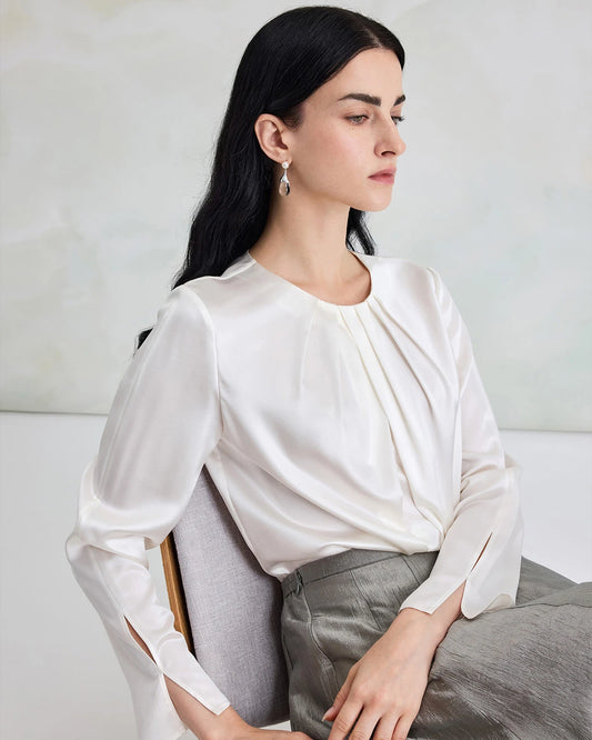 Waschbare Seidenbluse zum Überziehen