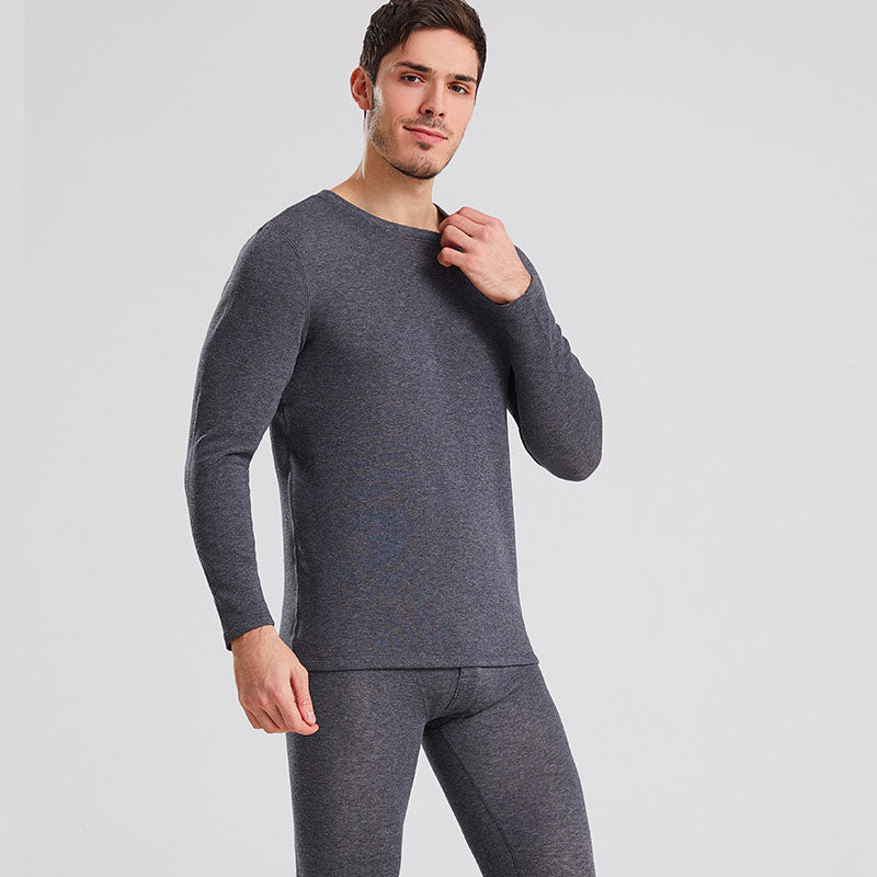 Thermo-Unterwäsche Herren Baumwolle | Langarm Set Superweich - Größe 8XL Dunkelgrau