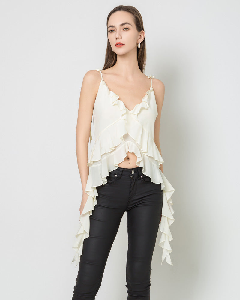 Französischer Stil: Irregulärer, schlanker Cami-Top