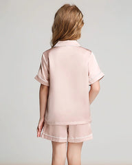 Mädchen Seiden-Pyjama-Set mit Kurzarm und Shorts
