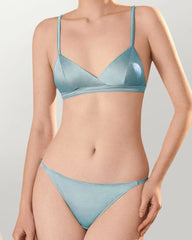 Seiden-Triangle-Bralette und V-String-Slip-Set