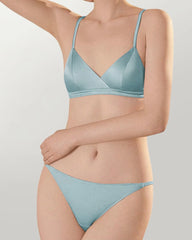 Seiden-Triangle-Bralette und V-String-Slip-Set