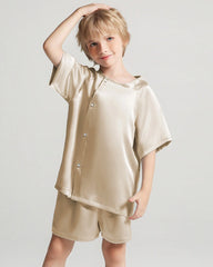Seidenpyjama-Set für Kinder mit Kurzarm & Shorts