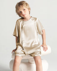 Seidenpyjama-Set für Kinder mit Kurzarm & Shorts