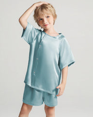 Seidenpyjama-Set für Kinder mit Kurzarm & Shorts