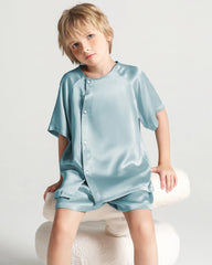 Seidenpyjama-Set für Kinder mit Kurzarm & Shorts