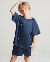 Seidenpyjama-Set für Kinder mit Kurzarm & Shorts