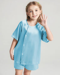 Seidenpyjama-Set für Kinder mit Kurzarm & Shorts