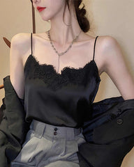 Spitzen-Seiden-Cami-Top